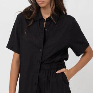 Rhythm Classic Lounge Shirt BLACK, US size small, EU size 8